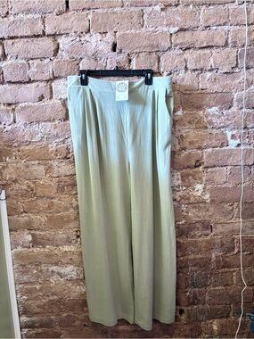 Light Sage Wide-Leg Pants